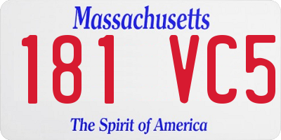 MA license plate 181VC5