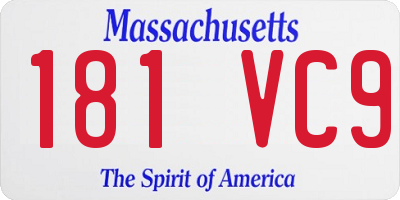 MA license plate 181VC9
