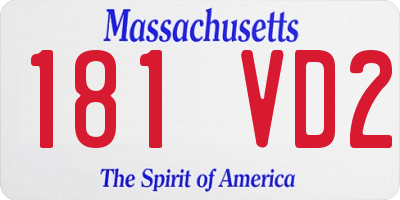 MA license plate 181VD2