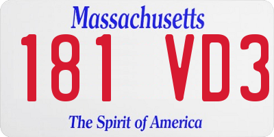 MA license plate 181VD3