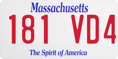 MA license plate 181VD4