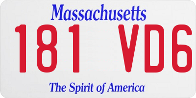 MA license plate 181VD6