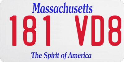 MA license plate 181VD8