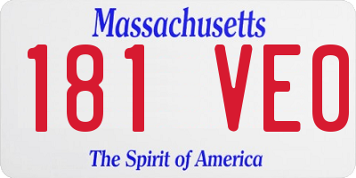 MA license plate 181VE0