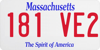 MA license plate 181VE2
