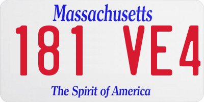 MA license plate 181VE4