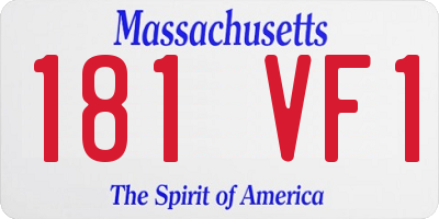 MA license plate 181VF1