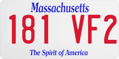MA license plate 181VF2
