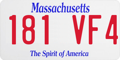 MA license plate 181VF4
