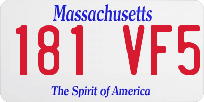 MA license plate 181VF5