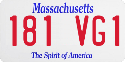 MA license plate 181VG1