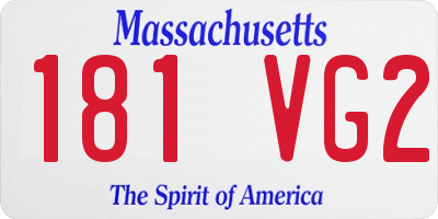 MA license plate 181VG2