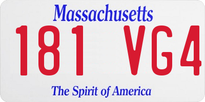 MA license plate 181VG4