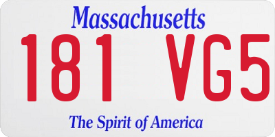MA license plate 181VG5