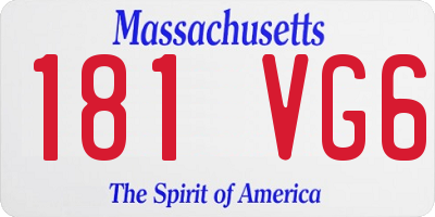MA license plate 181VG6
