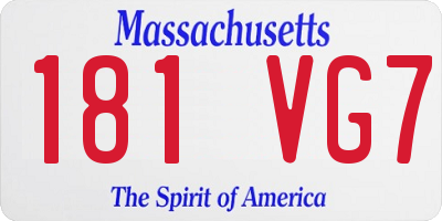 MA license plate 181VG7