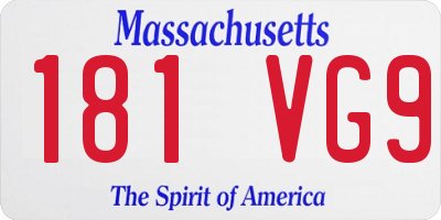 MA license plate 181VG9