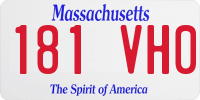 MA license plate 181VH0