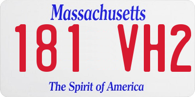 MA license plate 181VH2