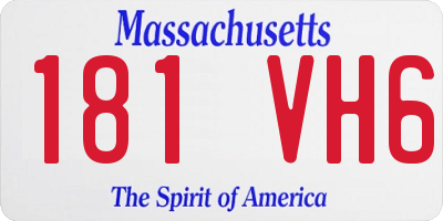 MA license plate 181VH6