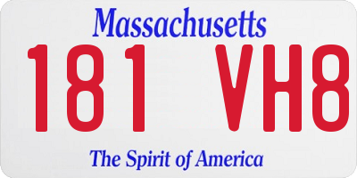 MA license plate 181VH8