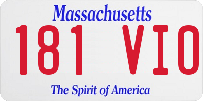 MA license plate 181VI0