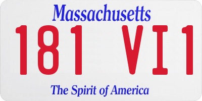 MA license plate 181VI1