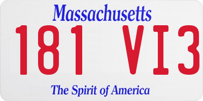 MA license plate 181VI3