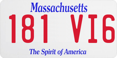 MA license plate 181VI6