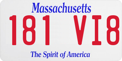 MA license plate 181VI8