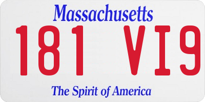 MA license plate 181VI9
