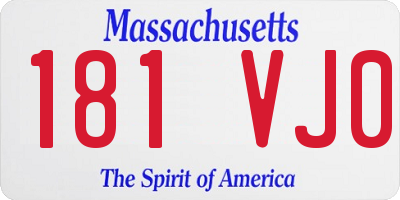 MA license plate 181VJ0