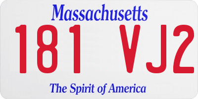 MA license plate 181VJ2