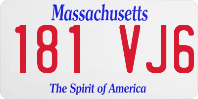 MA license plate 181VJ6