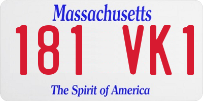 MA license plate 181VK1