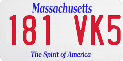 MA license plate 181VK5