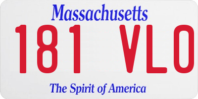 MA license plate 181VL0
