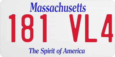 MA license plate 181VL4
