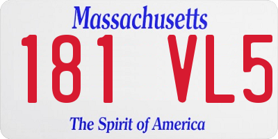 MA license plate 181VL5