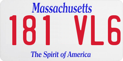 MA license plate 181VL6