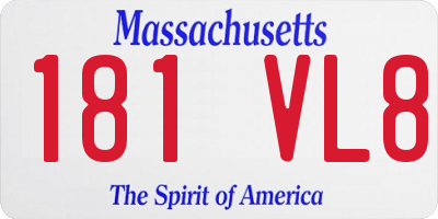 MA license plate 181VL8