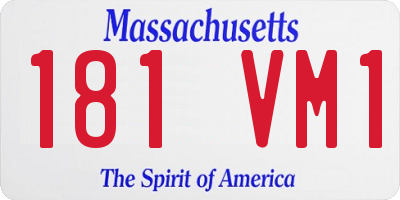 MA license plate 181VM1