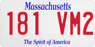 MA license plate 181VM2