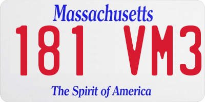 MA license plate 181VM3