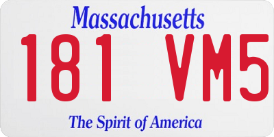 MA license plate 181VM5
