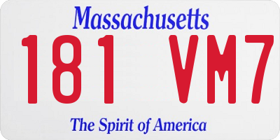 MA license plate 181VM7
