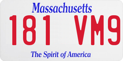 MA license plate 181VM9