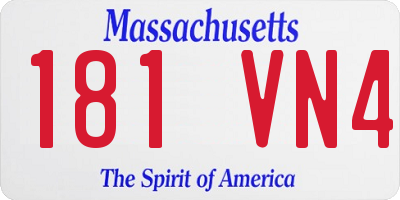 MA license plate 181VN4