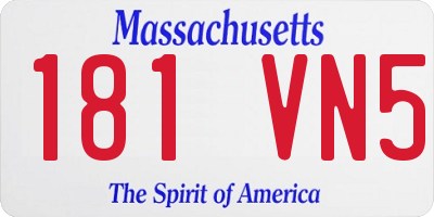 MA license plate 181VN5