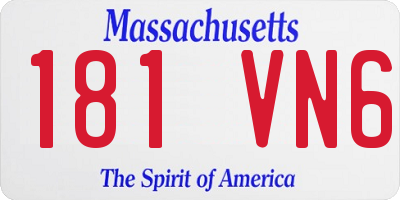 MA license plate 181VN6